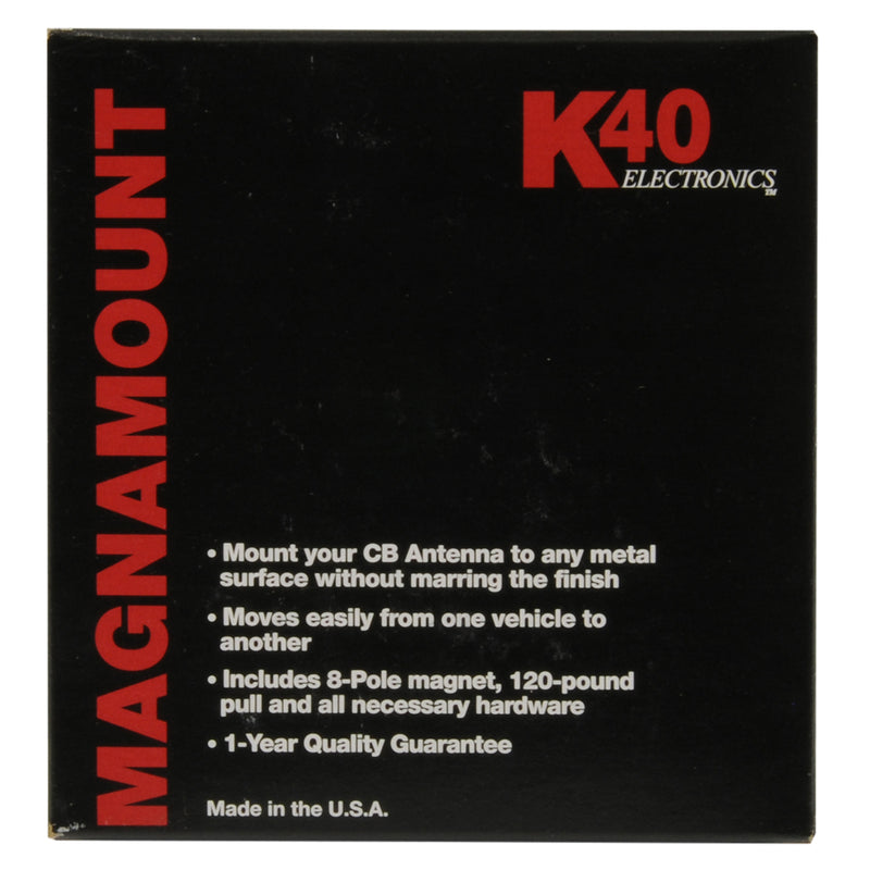 K40 Antennas and Accessories Magnamount Black M-40 - Magnet Mount CB Antenna Base