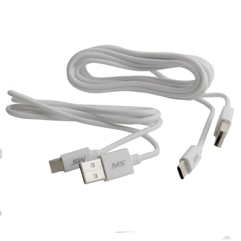 4ft & 8ft USB-C(TM) to USB Cables  White