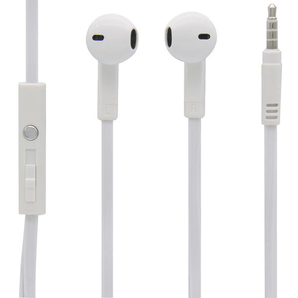 Stereo Earbuds with Inline Mic  White
