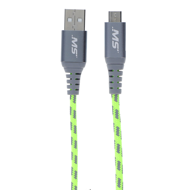 Micro USB Cable 4FT Android Charger Cord MBSHV0412 - Bright Yellow Braided Sync and Charging Cable Compatible Samsung Galaxy S6 S7 Edge Kindle Android