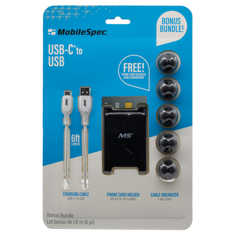 6ft USB-C(TM) to USB Card Holder Wht