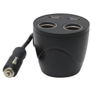 MobileSpec 12V Cup Holder Power Outlet  MSCUP22USB - 2 Socket 2 Port 4-in-One Car Adapter 12 Volt Splitter for Truck - Black