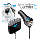 Roadstar 5 USB Car Charger Hub Blk QC