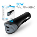 Turbo 30W USB-C PD  USB-C Car Chg Blk