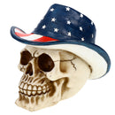 American Cowboy Skull P754752 Halloween Decoration Resin Patriotic Western Skeleton head Figurine Gothic Design