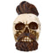 Resin Beard Skull P754836 - Winter Halloween Decoration Gothic DOD Skeleton Head Macabre Decor Collectible