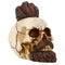 Resin Beard Skull P754836 - Winter Halloween Decoration Gothic DOD Skeleton Head Macabre Decor Collectible