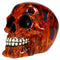 Resin Flame Skull Orange Day of the Dead Skull P754923 - Ghost Rider Halloween Decoration Gothic DOD Skeleton Head Dia de los Muertos - Orange