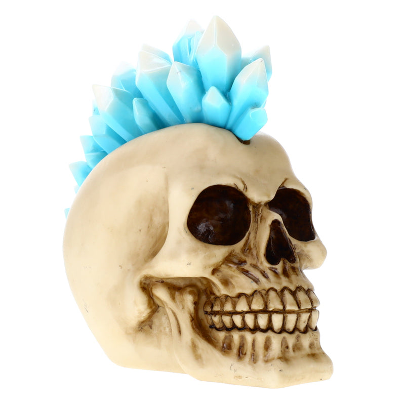 Resin Skull Icicle Mohawk Skull P784203 - Winter Halloween Decoration Gothic DOD Skeleton Head Dia de los Muertos - Mohawk