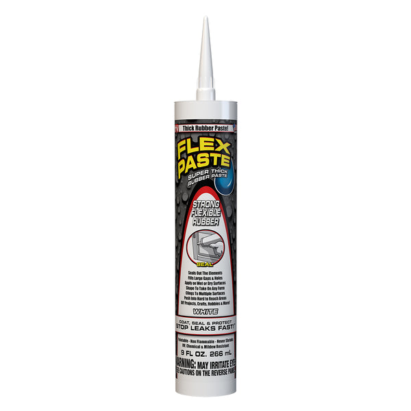 Fast Leak Sealant Flex Paste Rubber Epoxy 9 Ounce Cartridge White PFSWHTR10