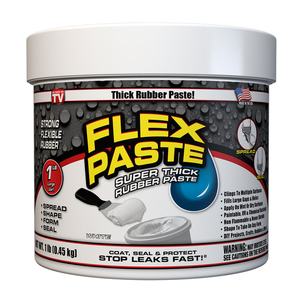 Fast Leak Sealant Flex Paste Rubber Epoxy 1 Pound Jar White PFSWHTR16