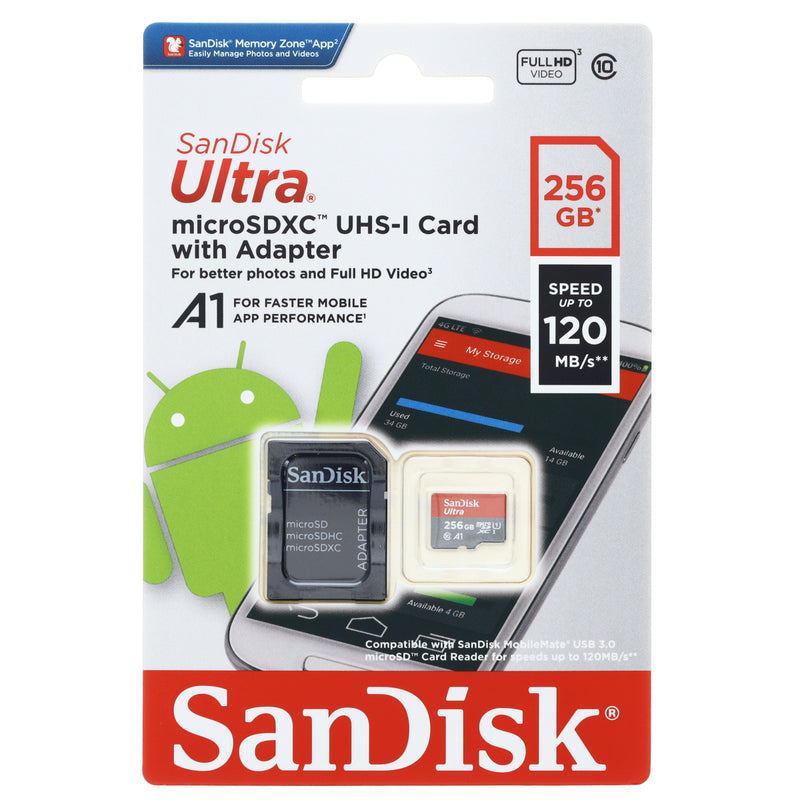 SD Ult mSDHCTM UHS I Card w Adpt 256GB