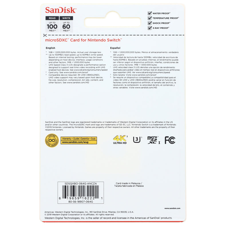 SanDisk mSDXC UHS I card Nin Switch 64GB
