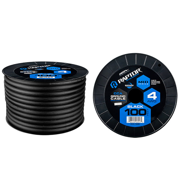 4 AWG-100' POWER CABLE-BLACK CCA