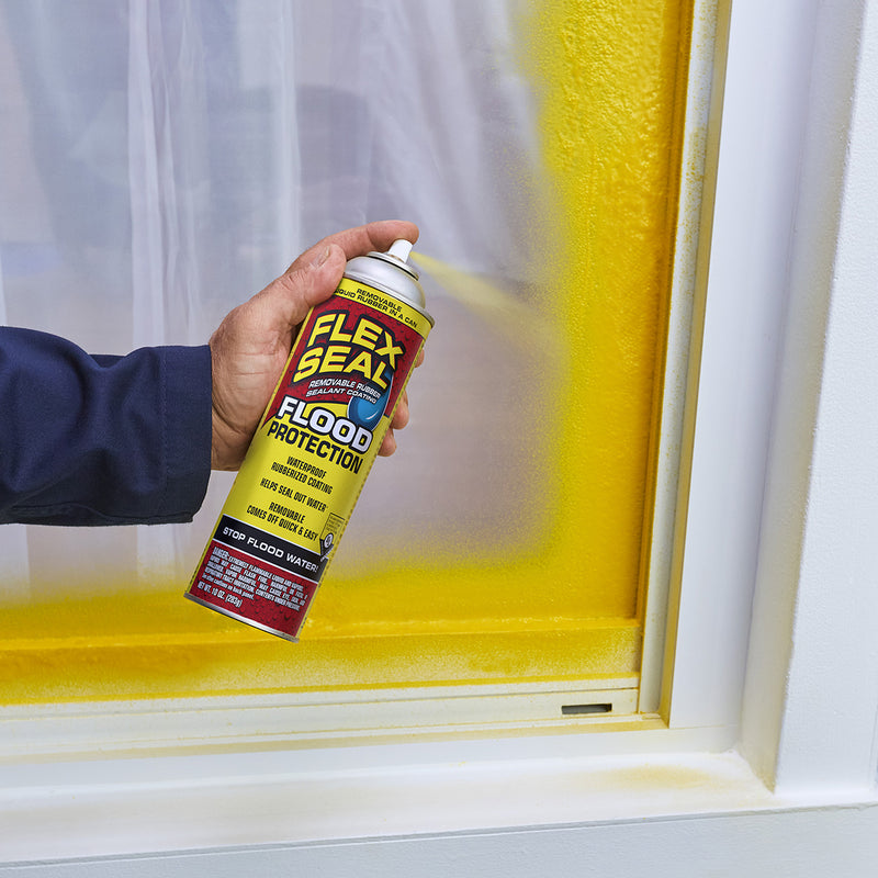 Flex Seal Flood Protection Spray RPSYELR16 - Spray Waterproof Rubberized Coating Flood Sealant Waterproof Removeable Easy-Apply - 10 Fluid Ounces