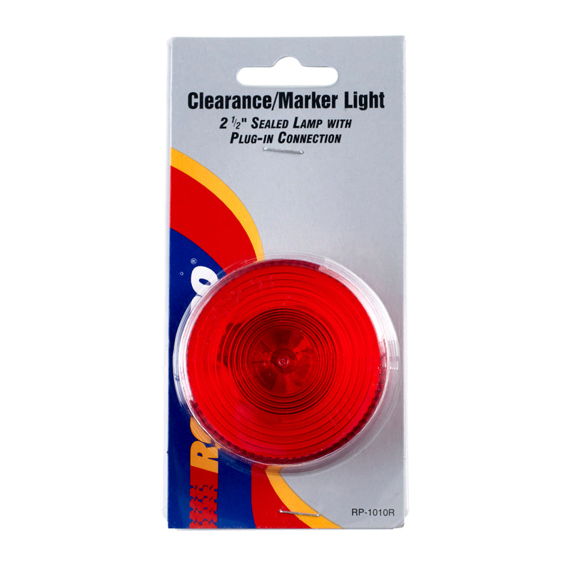 RoadPro 2.5-Inch Round Sealed Marker Light RP-1010R Wired 2-Pin Connect Trailer Clearance Light SAE P2 - Red