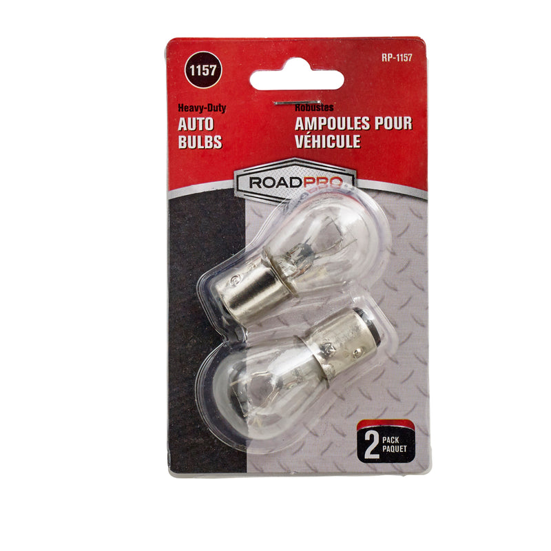 RoadPro 1157 Bulbs for Backup Lights RP-1157 Car Truck Brake Turn Signal Light Bulbs Clear Mini Lights Value Pack of 2 Taillight Bulbs