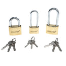 Solid Brass Padlock 3 Piece Set