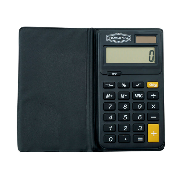 ROADPRO CALCULATOR 8DIGIT SOLAR BLK CASE