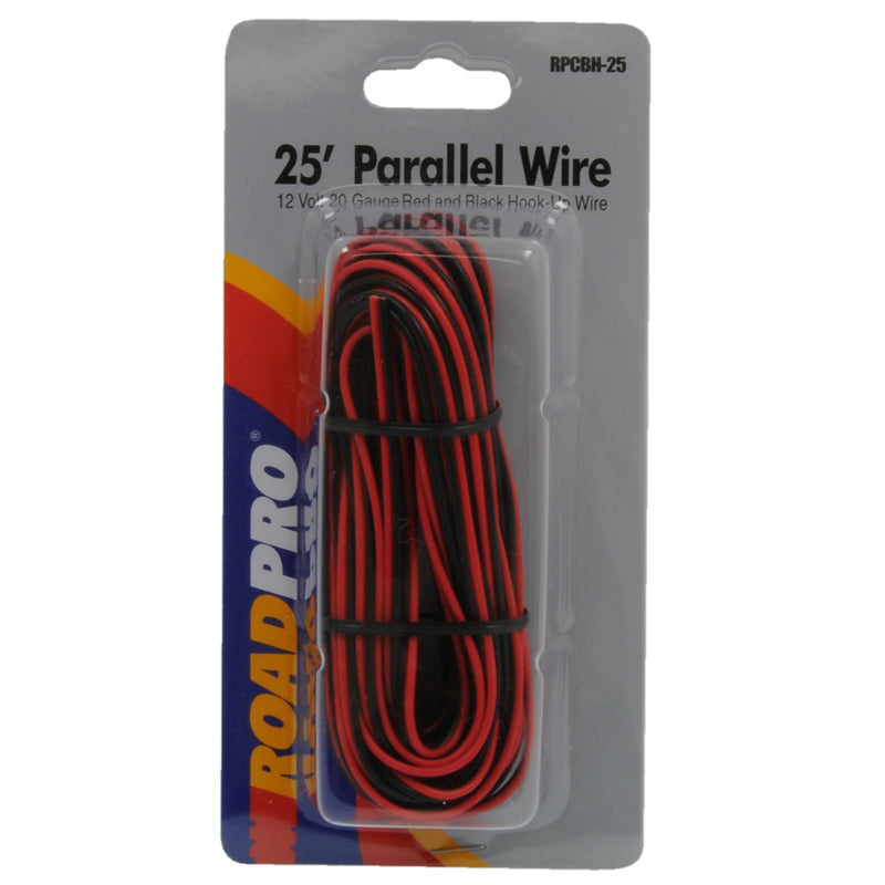 22GA 25' RED & BLACK HOOKUP WIRE-12V   0