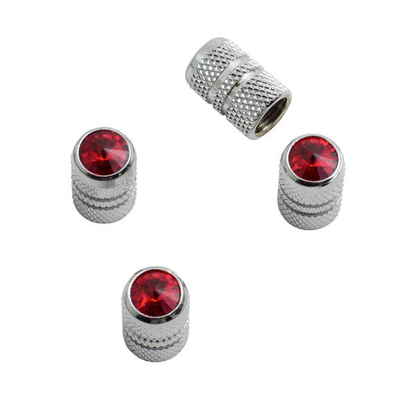 Red Chrome Valve Caps 4 pack