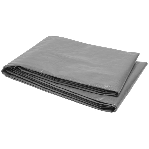 Extra Heavy-Duty Tarp 6-MIL Protective Canvas 10-Feet x 12 Feet Cargo Control Gray RPHDTP-1012