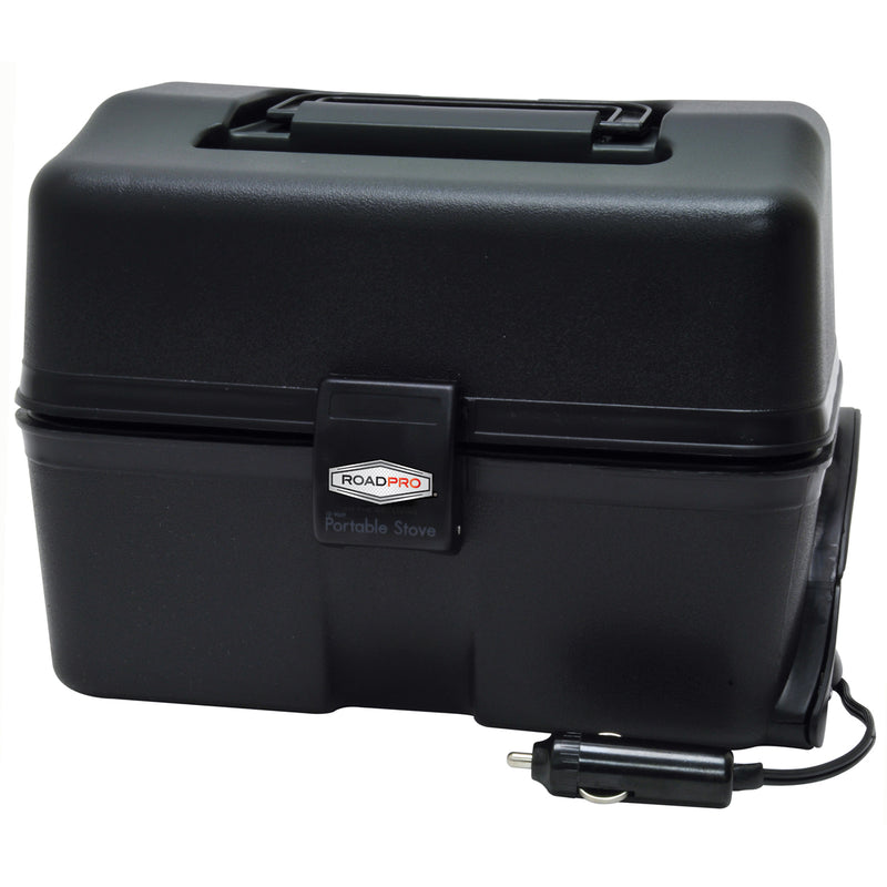 RoadPro Portable Electric Lunchbox Stove 12V Food Heating Lunch Box Oven for Truck and Travel Black RPSC-197