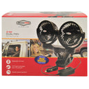 12 Volt Truck Dash Fan Dual Personal Cooling Fan with Mounting Clip RPSC8572