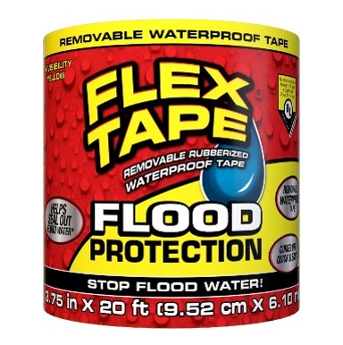 Flex Seal Flex Tape Flood Protection RTSYELR0420 Rubberized Waterproof Tape Sealant 3.75-Inch-Wide Waterproofing Adhesive Flexible Flood Tape - 20FT