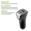 Rove RV01201 USB-A USB-C(R) Car Charger DC Adapter Phone Charger 18W Dual Port Charging Plug - Black