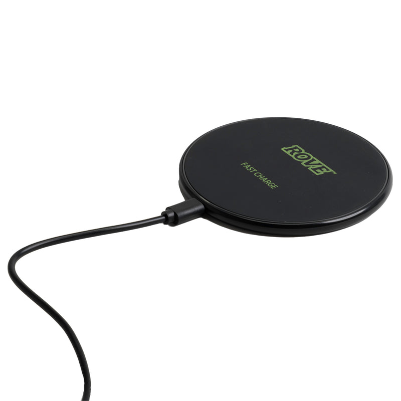 Rove RV03000 Wireless Charger 10W Qi Wireless Charging Pad for Qi Enabled Android or Apple Devices Slim Design 6ft Cord - Black
