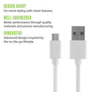 Rove RV06102 4ft Micro to USB Cable Charging Cord and Sync Cable for Android Devices - White