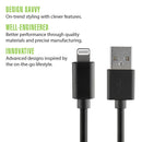 Rove RV06201 Lightning(R) to USB Charger Cable - Apple-Compatible Power Cord 4ft iPhone Charger Cable - Black