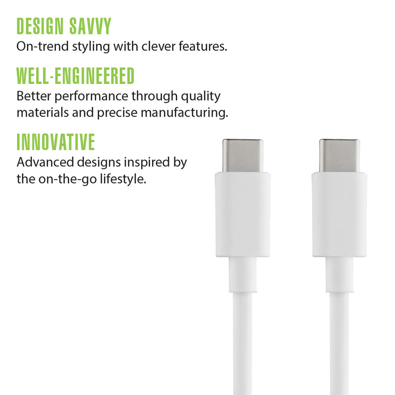 Rove RV06312 USB-C(R) to USB-C(R) Charger Cable Android Power Cord 4ft - White