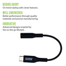 Rove RV069131 3in USB-C to 3.5 MM Headphone Jack Adapter USB-C(R) to Female Audio Adapter - Black