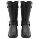 Searchers SC200916BKL  Black Cowboy Boots with Buckle for Western Style or Motorcycle Look - Large