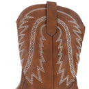 Searchers SC200917BRL Brown Cowboy Boots for Men Square Toe Embroidered Western Boot - Large