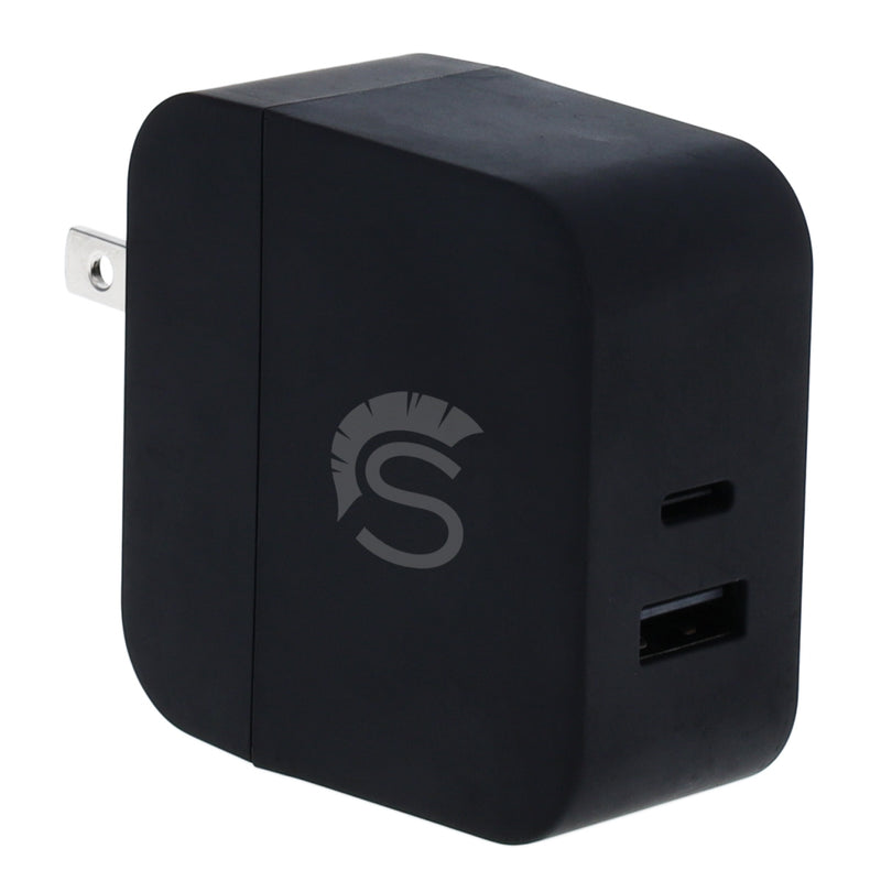 Scipio Dual Port 30W AC Charger STPWRAC - 30 Watt USB and USB C Wall Charger Compatible with Most Apple Devices and New Samsung Devices