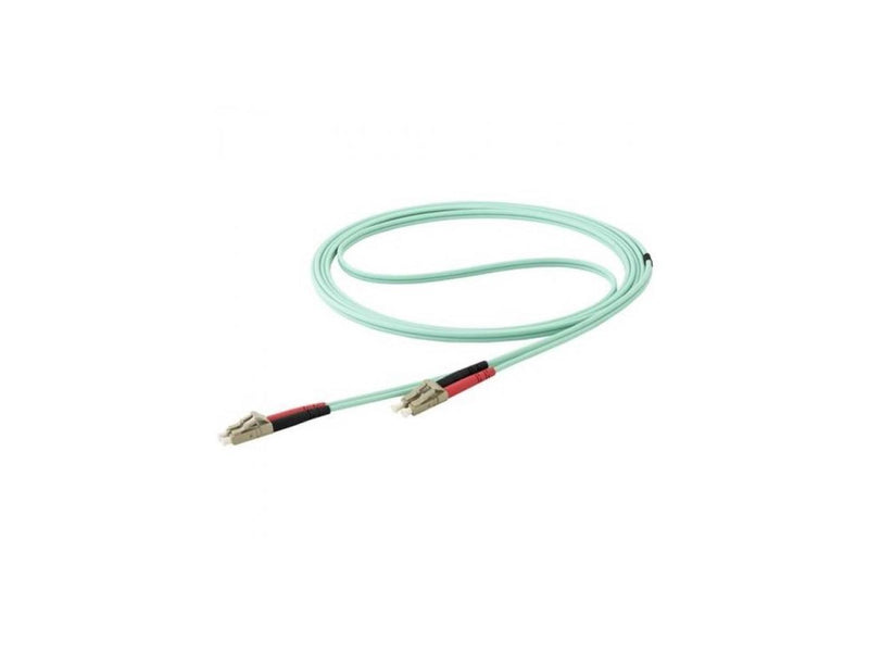 StarTech.com 10m OM4 LC to LC Multimode Duplex Fiber Optic Patch Cable- Aqua -