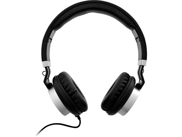 V7 Lightweight On-Ear Headphones - Black/Silver - Stereo - Black, Silver -