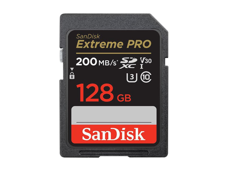 SanDisk Extreme PRO 128 GB Class 3/UHS-I (U3) V30 SDXC - 200 MB/s Read - 90 MB/s