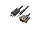 4XEM 6' 2M HDMI To VGA Cable With Active Adapter W/ 3.5Mm Audio