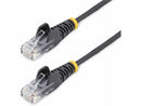 StarTech 2ft Black Slim CAT6 Ethernet Cable, Snagless RJ45, LSZH, 28AWG Pure