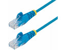 StarTech 2ft Blue Slim CAT6 Ethernet Cable, Snagless RJ45, LSZH, 28AWG Pure Bare