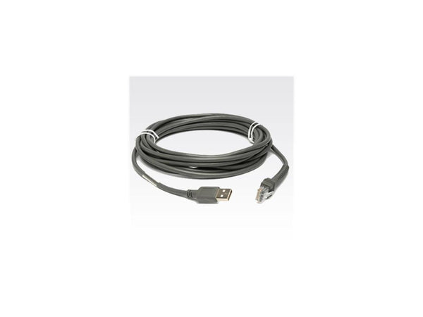 Zebra CBA-U47-S15ZAR Shielded USB Cable: Series A Connector, Straight - 15ft.