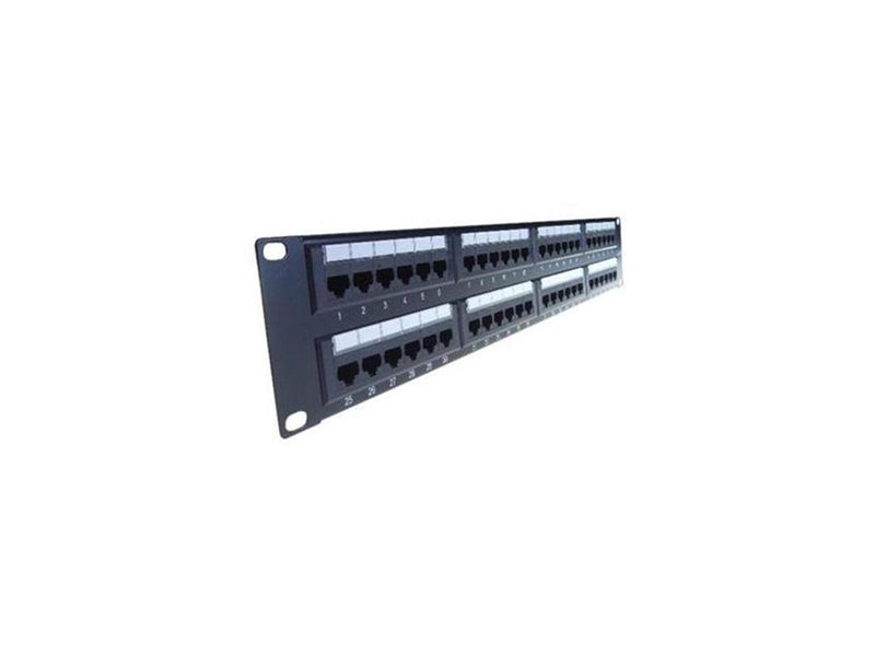 4XEM 4XRMC6PP48 4XEM 48 Port CAT6 Rackmount Patch Panel - Black - 48 x RJ-45