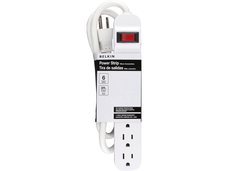 Belkin F9P609-03-DP 6 Outlets Power Strip - Receptacle: 6 - 3 Ft Cord