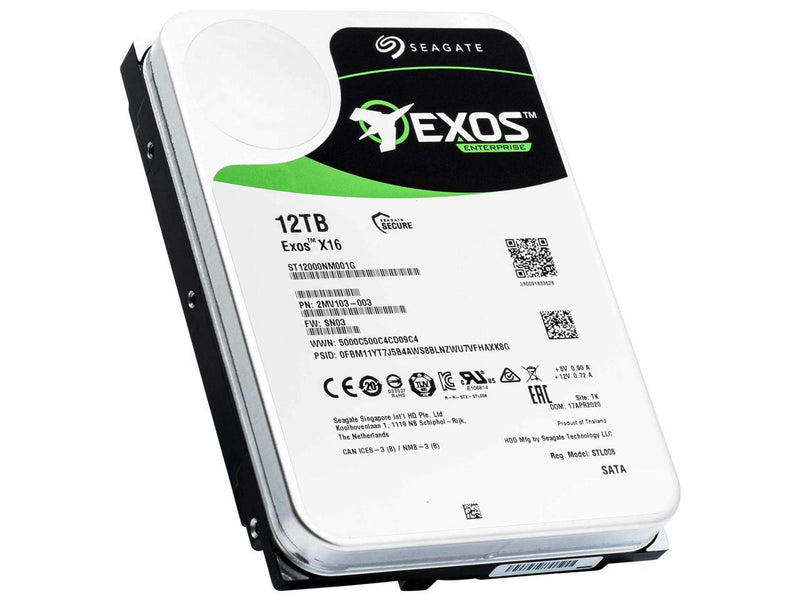 Seagate Exos X16 12TB Internal Hard Drive Enterprise HDD - CMR 3.5 Inch