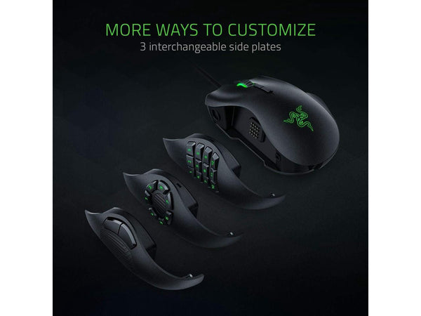 Razer Naga Trinity MOBA / MMO Gaming Mouse - 16,000 DPI 5G Optical Sensor