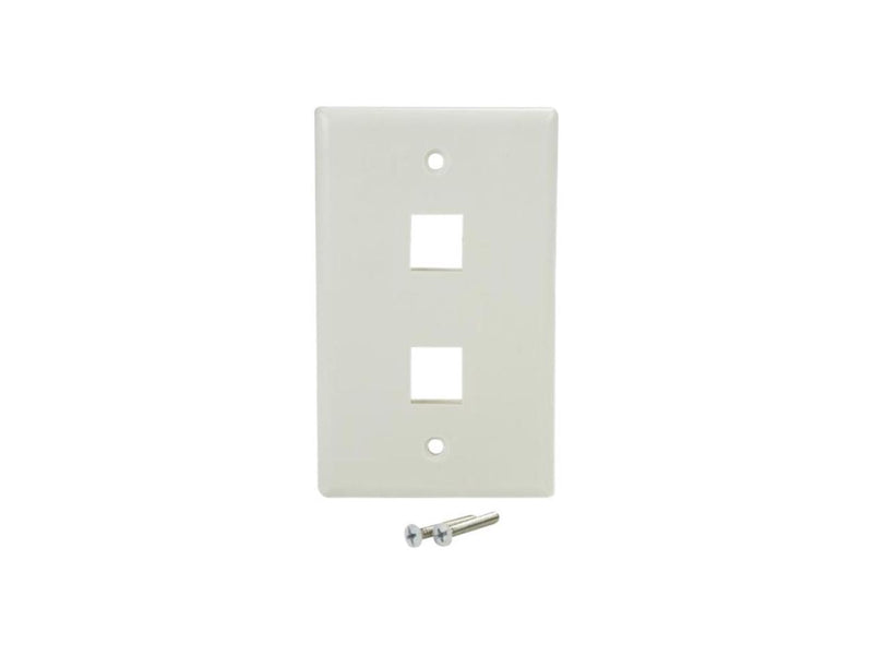 StarTech PLATE2WH StarTech.com Dual Outlet RJ45 Universal Wall Plate White - 2 x